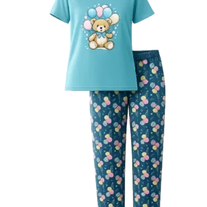 bear print cotton pajama set