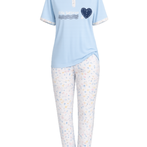 heart print cotton pajama set